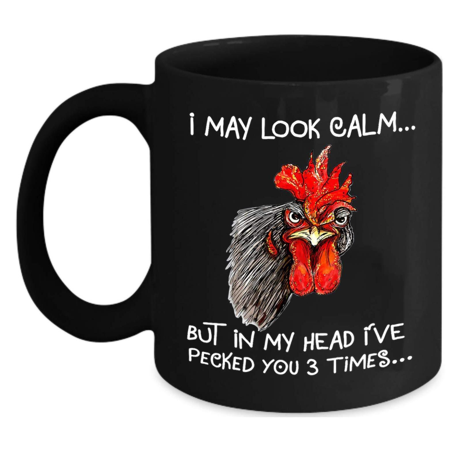 

Керамическая кофейная кружка, чашка для чая с изображением петуха, курицы и индейки. Я могу выглядеть спокойным кружка 301-400ml