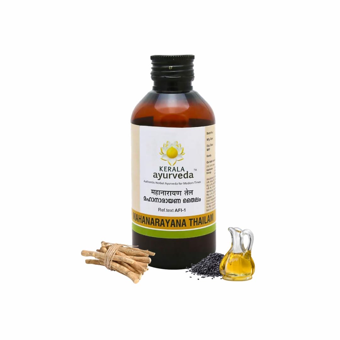 

Kerala Ayurveda Mahanarayana Thailam Ayurvedic Body Massage Oil For Relaxation Joint Mobility Muscle Comfort 200 ml