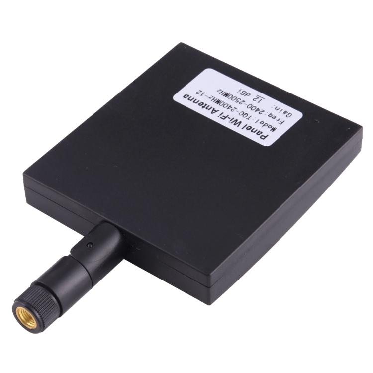 Antenă WiFi cu panou de 2,4 GHz, conector SMA mascul 12dBi(Negru)