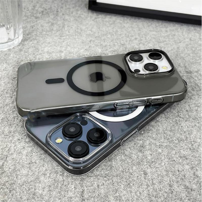 Ultra Thin Crystal Clear Magnetic Wireless Charge Case For Magsafe For iPhone 15 14 13 12 Pro Max Transparent Hard PC Back Cover
