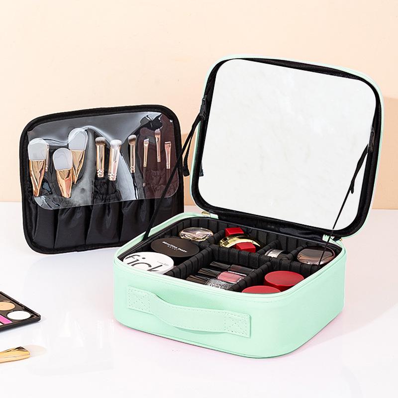 Portable LED Makeup Case with Large Mirror and Handle
