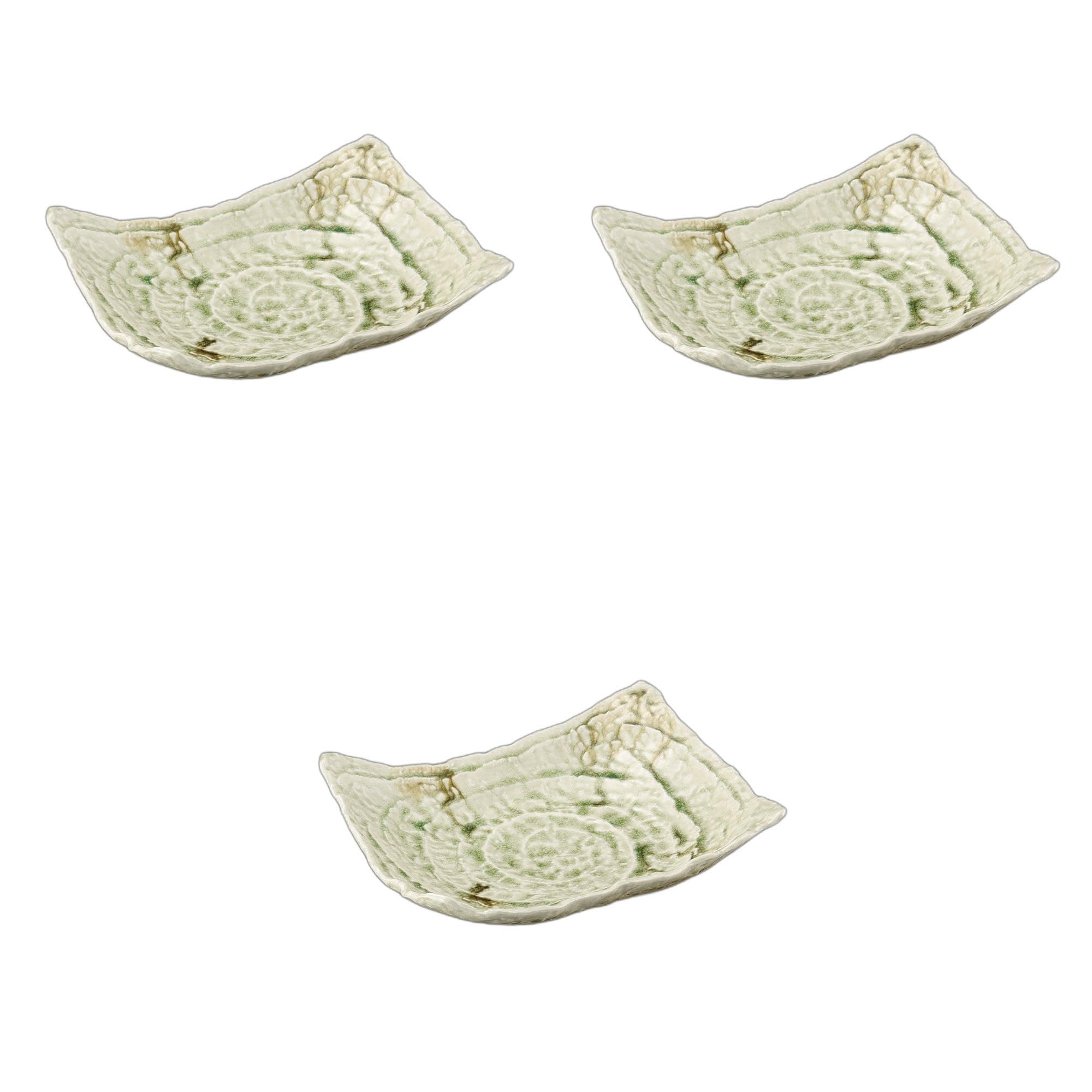 

Set of 3 Reinforced Carved Serving Plates x 23 x 7 Serving Setomonohonpo Glass-Shaped [31 cm] Plates, Ceramics,