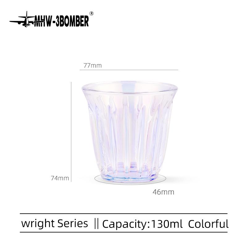 MHW-3BOMBER 130ml Glass Coffee Cup Art Wine Glasses Vacuum Electroplated Anti-scald Water Mugs Chic Home Barista Accessories