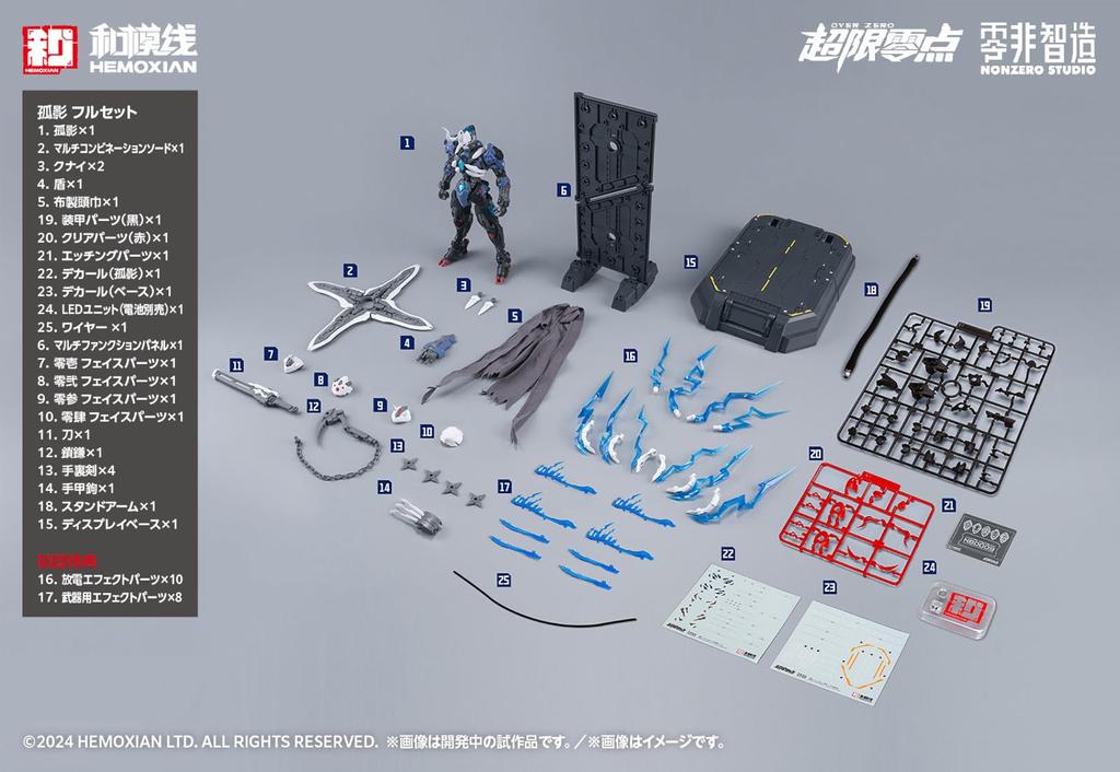 Wave OVER ZERO Solitary Shadow Full Set Limited Scale Height 19cm Plastic Model [First Edition] 1/10 Approx. KM-152
