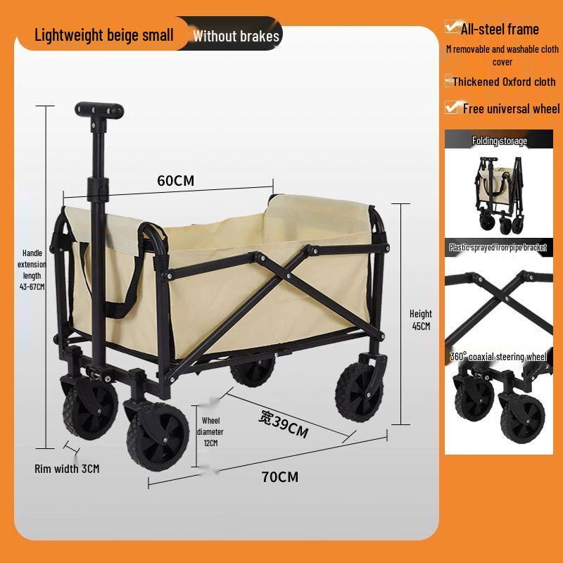 Heavy-Duty Folding Camping Utility Cart with Canopy