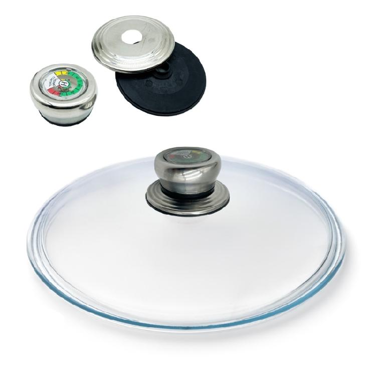 Edelstahl-Deckelknauf mit integrierten Thermometern Hitzebeständige Konstruktion Schnelle Montage für Kochtopf