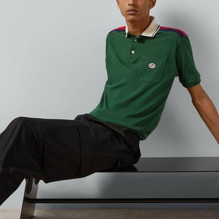 Gucci Cotton Polo With Interlocking G 'Black' Men's 737656-XJF4V-1043