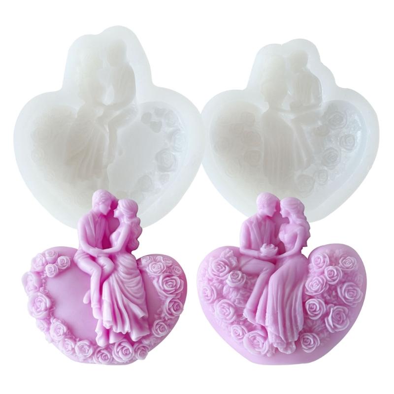 Silicone Candle Making Molds,Heart Epoxy Resin Casting Mold Aromatherapys Candle Soap Making Home Art Crafts Decors