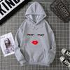 2025 Pretty Cute Eye Lashes Red Lips Print Women Hoodie Summer Casual Short Sleeve O Neck t-shirt Ladies White Hooded Sweatshirt