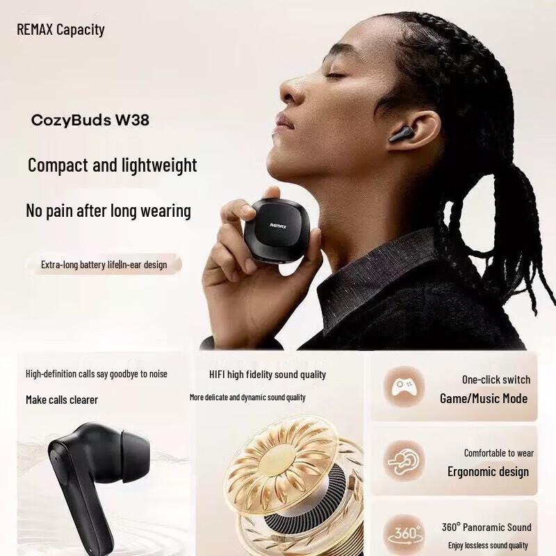 Baseus CozyBuds W38 Half-in-ear Bluetooth Earbuds