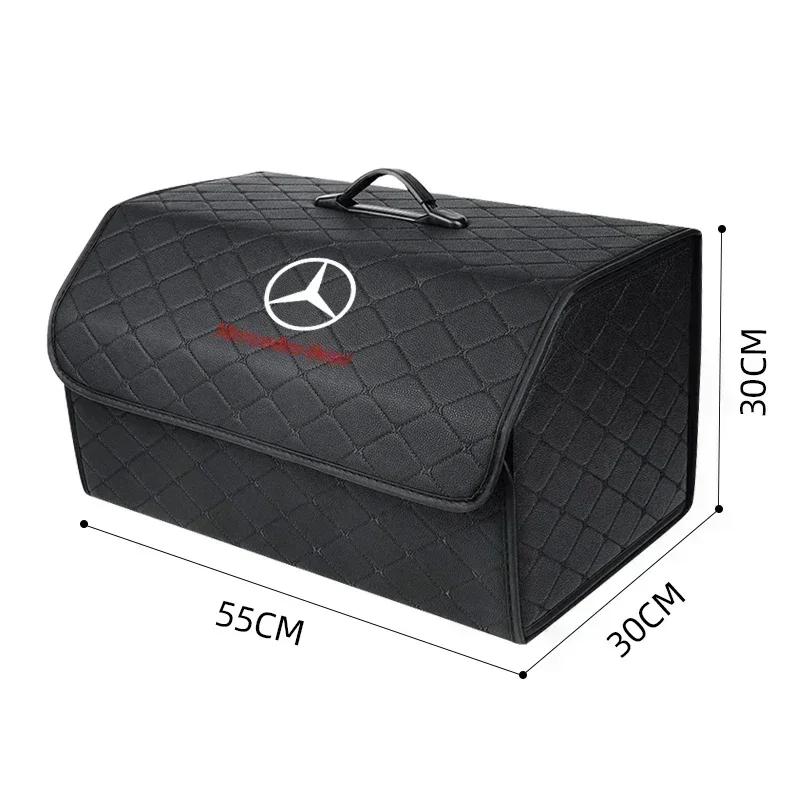 PU Leather Car Trunk Storage Box Automobile Stowing Tidying Box For Mercedes Benz C180 C200 C260 C300 W108 W124  W168 CLA GLA