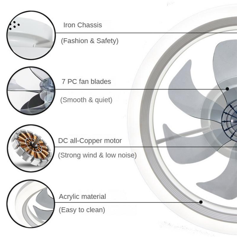 50cm * 13cm Three Color Dimming Electric Ceiling Fan With Light Household LED Fan Light Bedroom Intelligent Remote Control Ceiling Fan Lamp