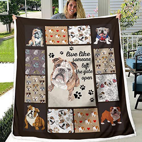 French Bulldog Digital-printed Polyester Bedroom Velvet Flannel Soft Sofa Cover Blanket Fleece Soft Sofa Cover Blankets for Beds