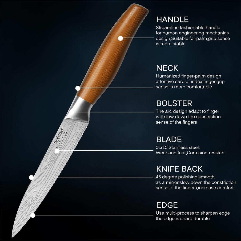 Japanese Style Kitchen Knife Stainless Steel Kitchen Fruit Paring Knife Perfect for Househould Fruit Peeler Cutter Slicer Knife