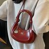 2025 New Fashion High Sense Niche Crescent Bag Women's Simple Temperament Versatile Commuter Oil Wax Leather Messenger Bag