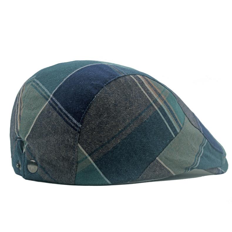 Spring Autumn Thin Beret Men's Cotton Plaid Forward Cap Outdoor Sun Hat Newsboy Cap Male Gatsby Painters Hats