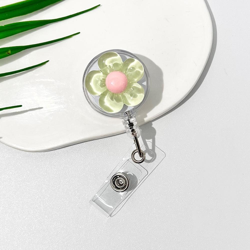 Acrylic Apple Dog Nurse Doctor Hospital Badge Reel Retractable ID Badge Holder With 360 Rotating Alligator Clip Name Holder