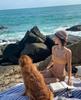 Gestreiftes Bikini-Westen-Set im koreanischen Stil - Niedliche & trendige Bademode für Thermalurlaube