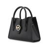Michael Kors Gabby Gold Logo Classic Monogram Zip Closure Shoulder Bag Women Handbags Black 35S3G5GS5O-001