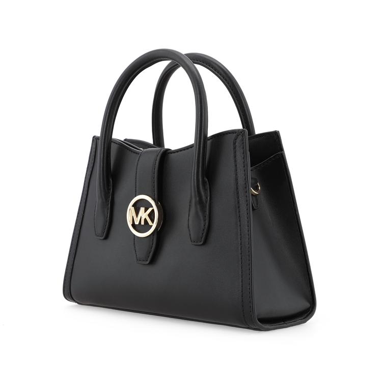 Michael Kors Gabby Gold Logo Classic Monogram Zip Closure Shoulder Bag Women Handbags Black 35S3G5GS5O-001