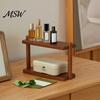 Efficient Storage Solution for Home 2-Tier Desktop Rack, Wooden Vertical Space Saving Organizer, Strong Layered Tool Organizer Table Load-Bearing