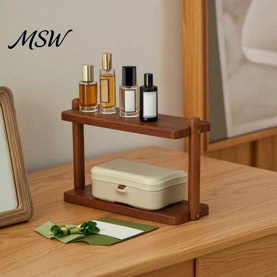 Efficient Storage Solution for Home 2-Tier Desktop Rack, Wooden Vertical Space Saving Organizer, Strong Layered Tool Organizer Table Load-Bearing
