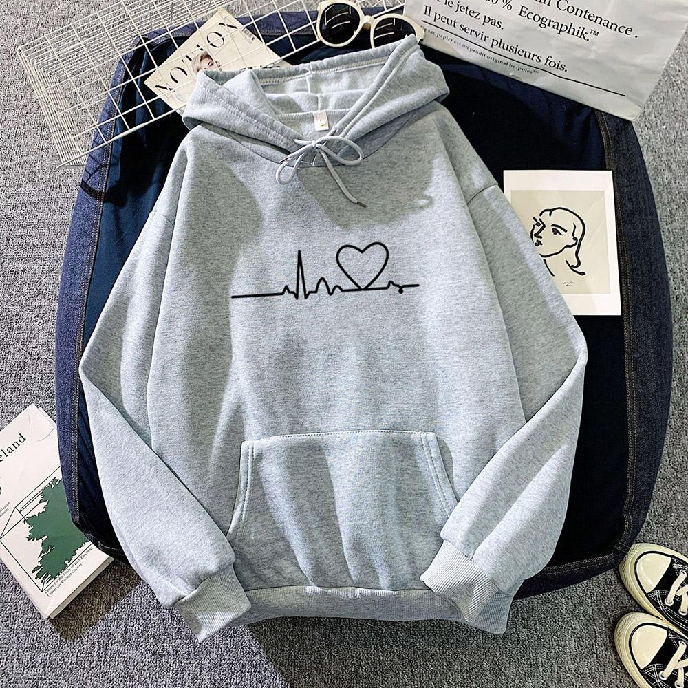 Frauen Casual Druck Lose Hoodies Frühling Langarm Mit Kapuze Sweatshirt Harajuku Einfache Tops Faul Stil Pullover 2023 Streetwear