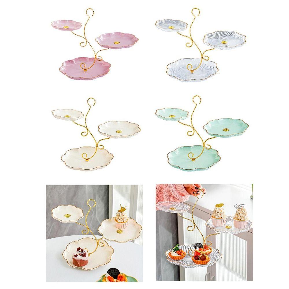 3 Layer Design Branch-shaped Dessert Holder Easy To Clean Snacks StorageTray  Living Room