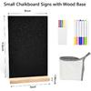 NACHLYNN 8 x 12 inch Small Chalkboard Signs with Wood Base Stand Double Sided Chalk Board Sign Message Board for Tables Decorations Home Party