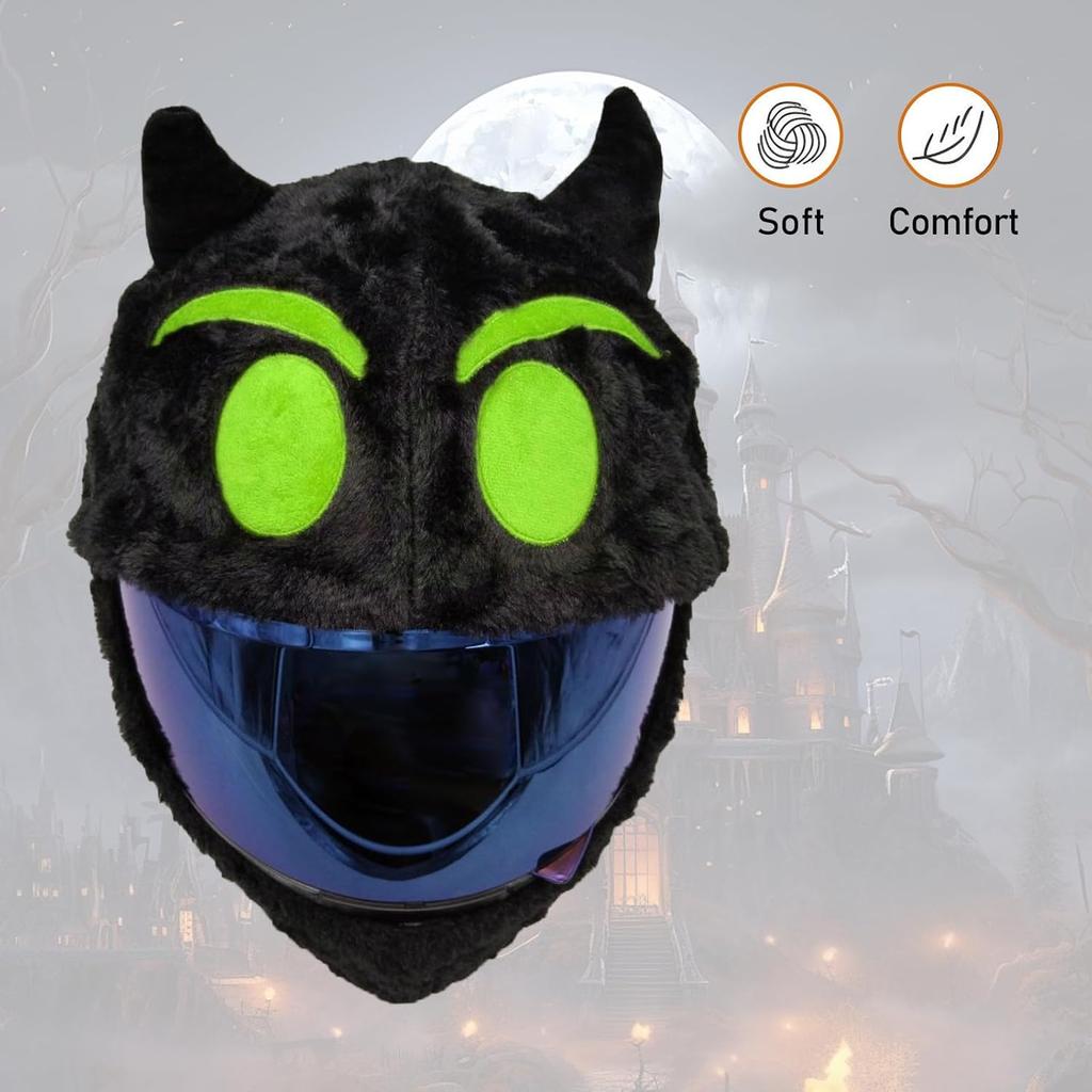 1 PC Motorcycle Helmet Cover, 40 cm x 28 cm x 26 cm Little Devil Halloween Festive Atmosphere Decorative Soft Fabric Cover, Modification Accessories,