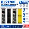 8*21700 Power Bank Case, PD 100W Super-Fast Charging Solder-Free Battery Storage Box, Type-C + DC + USB, LED Outdoor Light