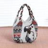 New Large Capacity Vintage Handmade Cloth Womens Top Handle Bag Retro Casual Canvas Tote Bag For Middle Aged Women Outdoor Daily Use