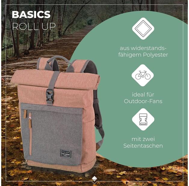 Backpack Travelite Basics Rollup 35 Pink/grey (096310-17)