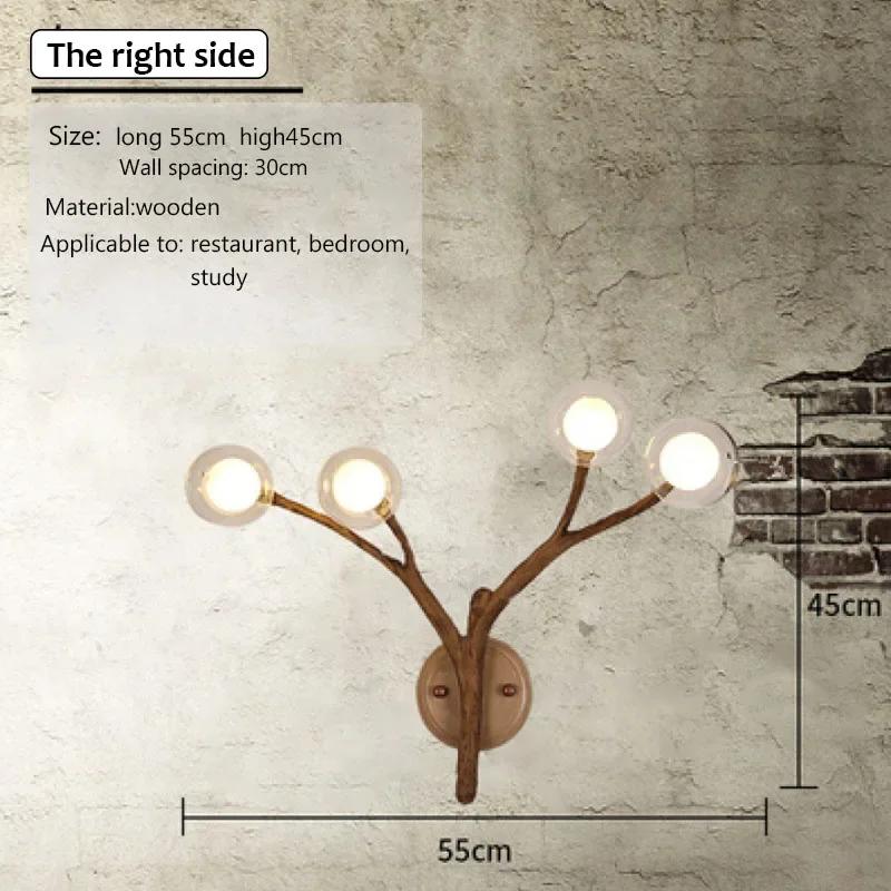 Nordic Creative Tree Branch Night Light Living Room TV Background Wall Lamp Modern and Simple Bedroom Retro Bedside Led Lighting