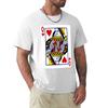 Queen Of Hearts Playing Cards Tshirt Casual Simple Design Short Sleeve Shirt