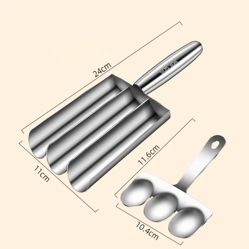 New 304 Stainless Steel Meatball Maker with Spatula Fish Ball Shrimp Paste Mold Rice Digging Spoon Kitchen Tool for Home Use