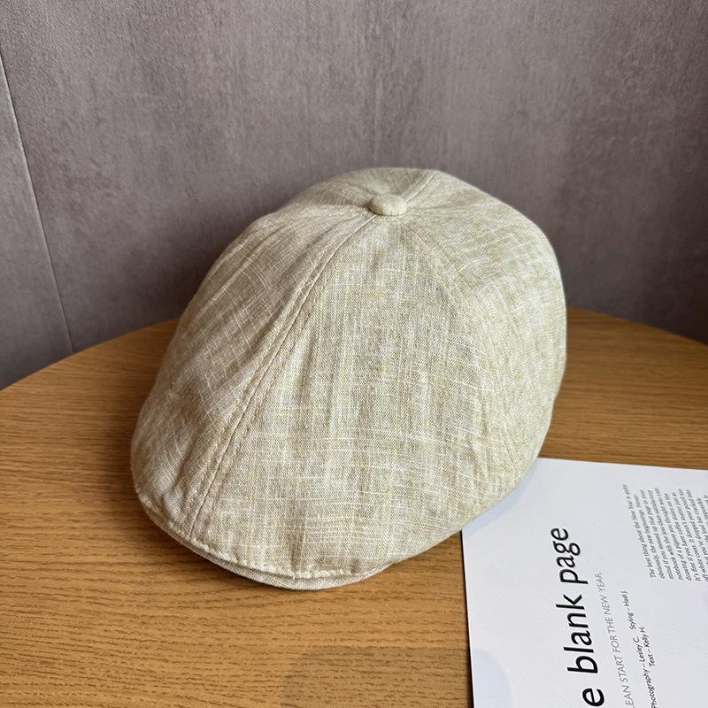 2025 Hemp Cotton Slouchy Newsboy Cap - American Vintage Pure Color Painter Hat Women Oversized Flattering Reversible Summer
