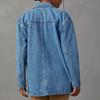2023 European & American Washed Blue Denim Women's Casual Suit Jacket