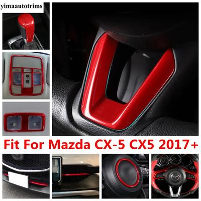 Lenkrad / Schalthebelkopf / Zierleiste Frontgrill / Leseleuchtenabdeckung Zubehör für Mazda CX-5 CX5 2017 - 2024