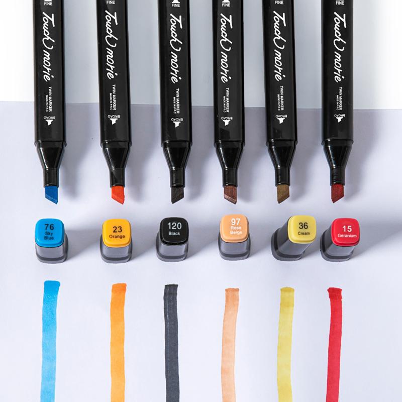 Set de Rotuladores Artísticos Doble Punta Para Bocetar Pintura Marcadores Base Oleosa Para Dibujar Graffiti Manga Materiales de Arte Escolares