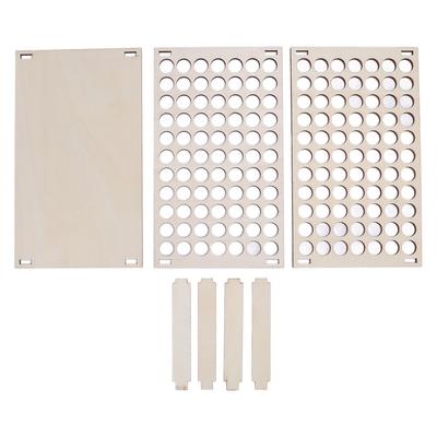 Pencil Storage Holder Multi Holes Detachable Space Saving Wood Structure Desktop Pen Organizer for Pens 1.5cm Dia;