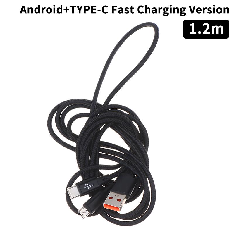 2-in-1 USB C Fast Charging Cable 5A Y Splitter Micro USB Data Cord for Android Phones Tablets Car Travel Use
