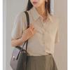 Korean Style Commuting Loose Short-sleeved Shirt for Women Summer Thin Design Versatile Shirt