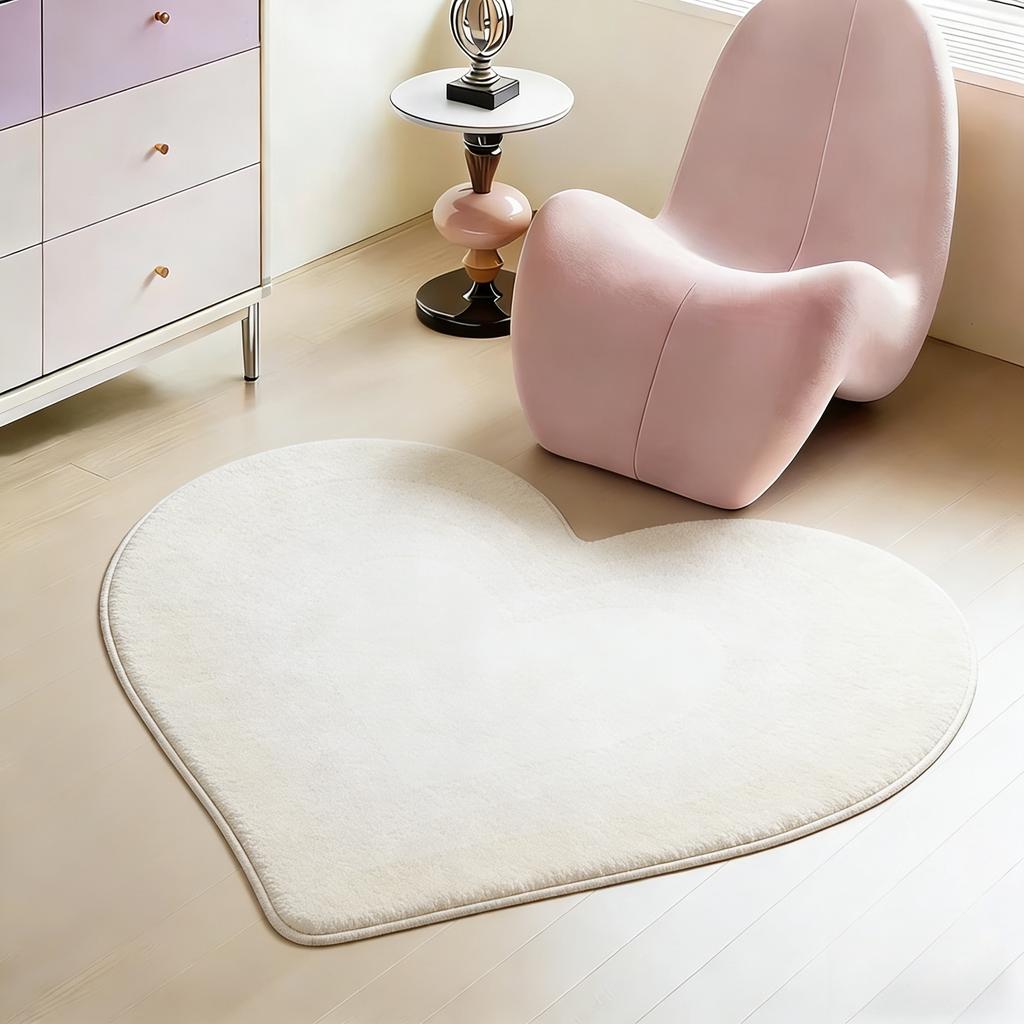 Heart Shape Living Room Decoration Carpet Thick Plush Lounge Floor Mat Fluffy Soft Cloakroom Rug Gradient Color Rugs for Bedroom