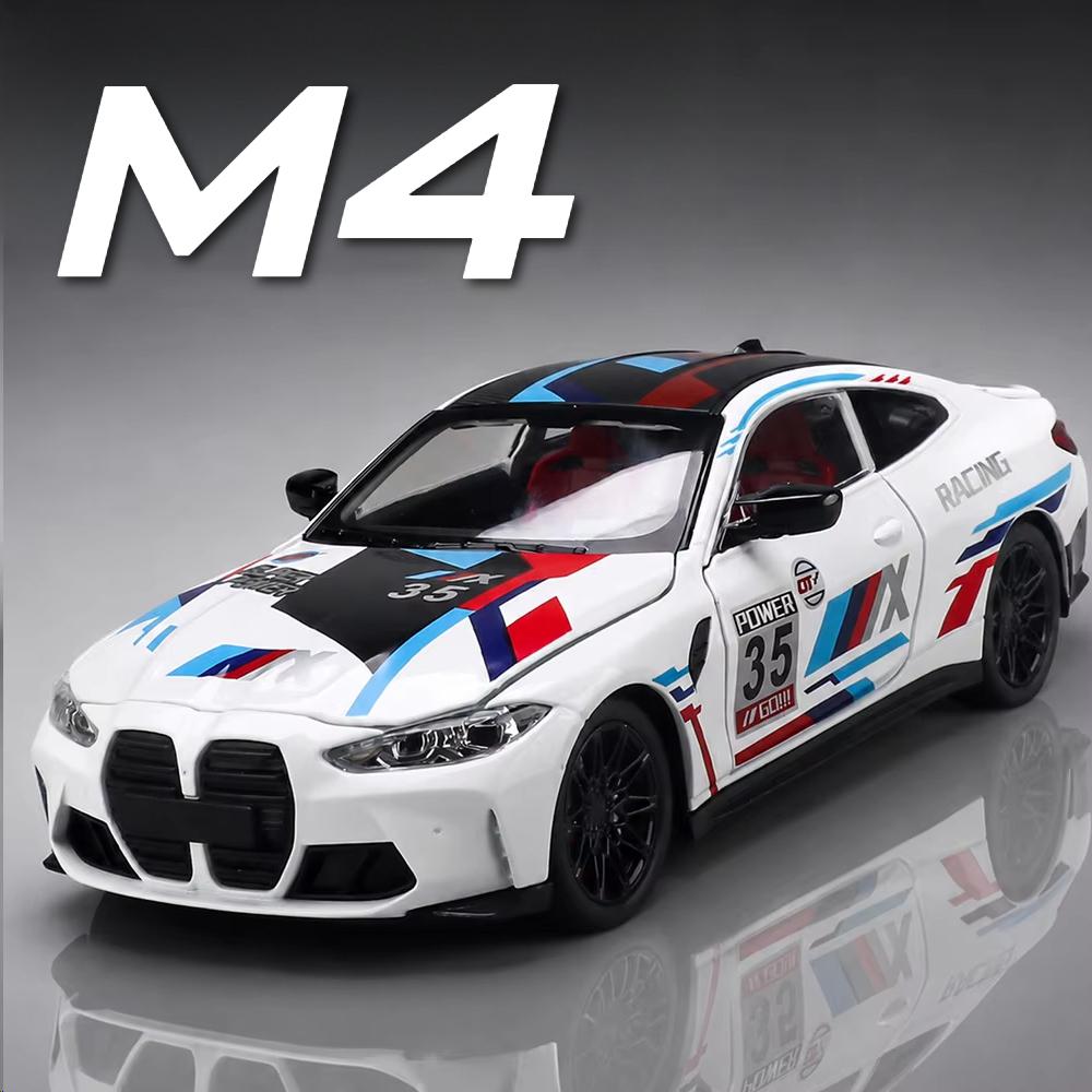 1:24 Scale M4 325li Car Alloy Diecast Model Toy Wheel Steering Wheel Suspension Doors Opened Vehice Models Toys Fashion Gift
