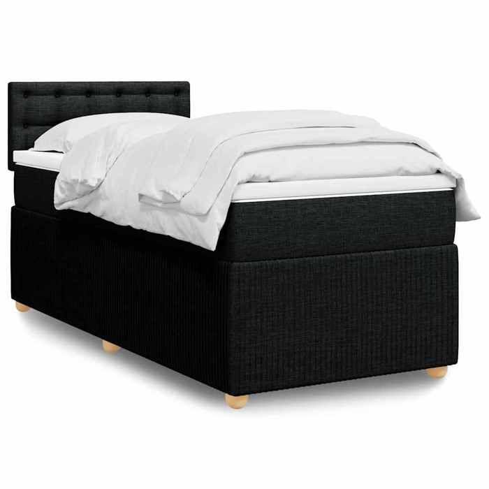 Maison Exclusive - Sommier à lattes de lit et matelas Noir 80x200 cm Tissu