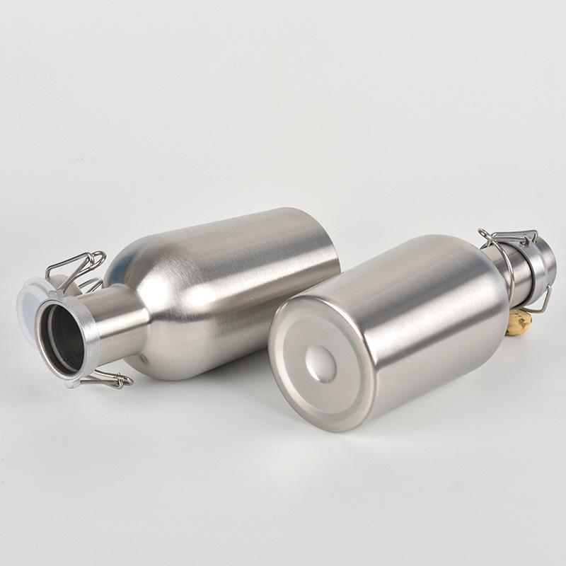 Grande Borraccia Sportiva in Acciaio Inossidabile 304, Fiaschetta per Birra e Vino da 64oz/2L