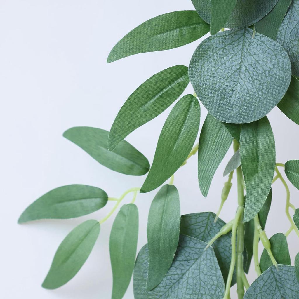 1PC Artificial PlantsEucalyptus Leaf Vine Hanging Autumn Christmas Home Wedding Decoration Office Desk Outdoor Garden Background