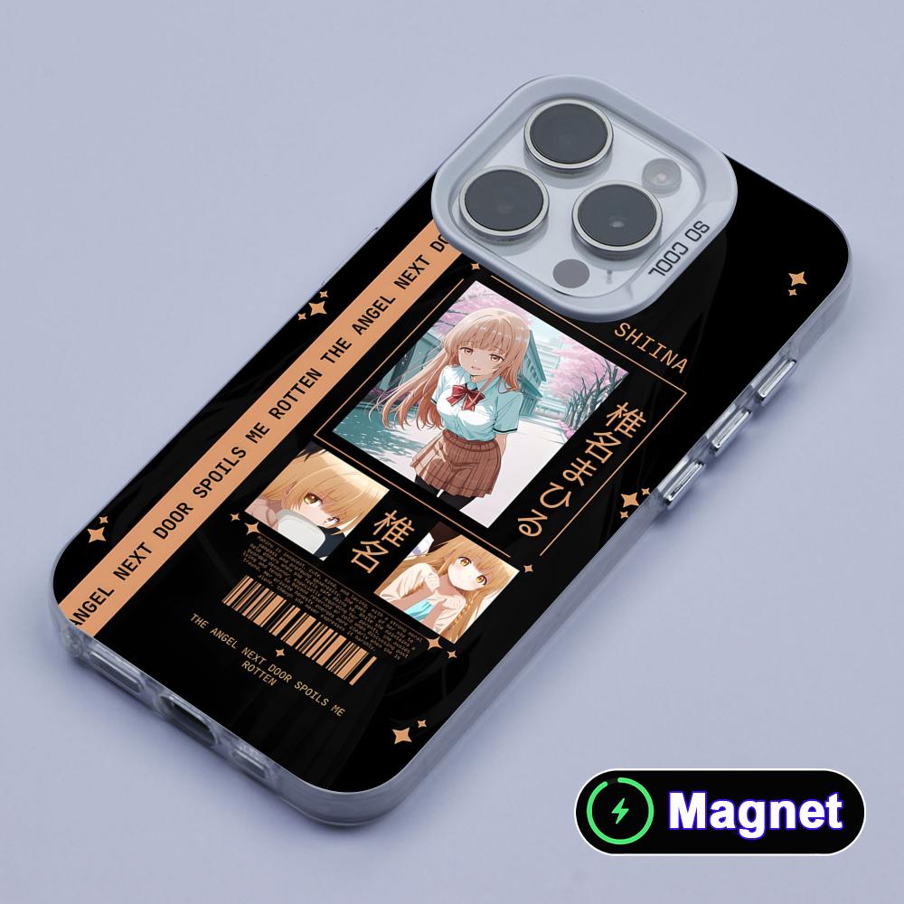 Angel Mahiru Shina Phone Case for iPhone 17 16 15 14 13 12 11 X XR XS Air Pro Max Plus Colorful Silver MagSafe Cover