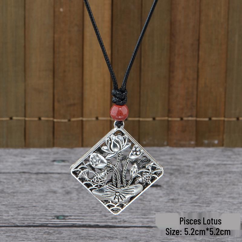 

Универсальное этническое серебряное ожерелье-подвеска – Женский амулет «Четыре стороны света: мир и богатство»